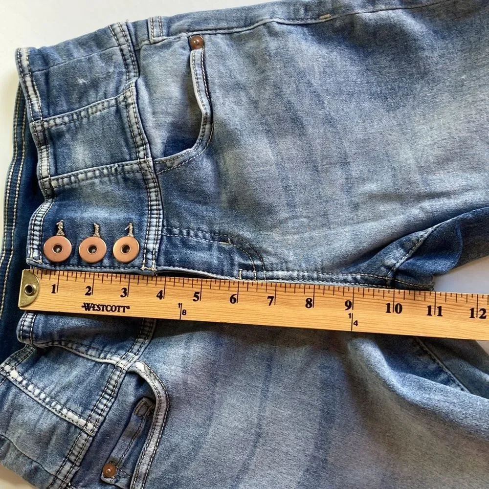 👖High Rise Sculpting Skinny Crop Distressed Jeans Size 9 - Picture 13 of 14